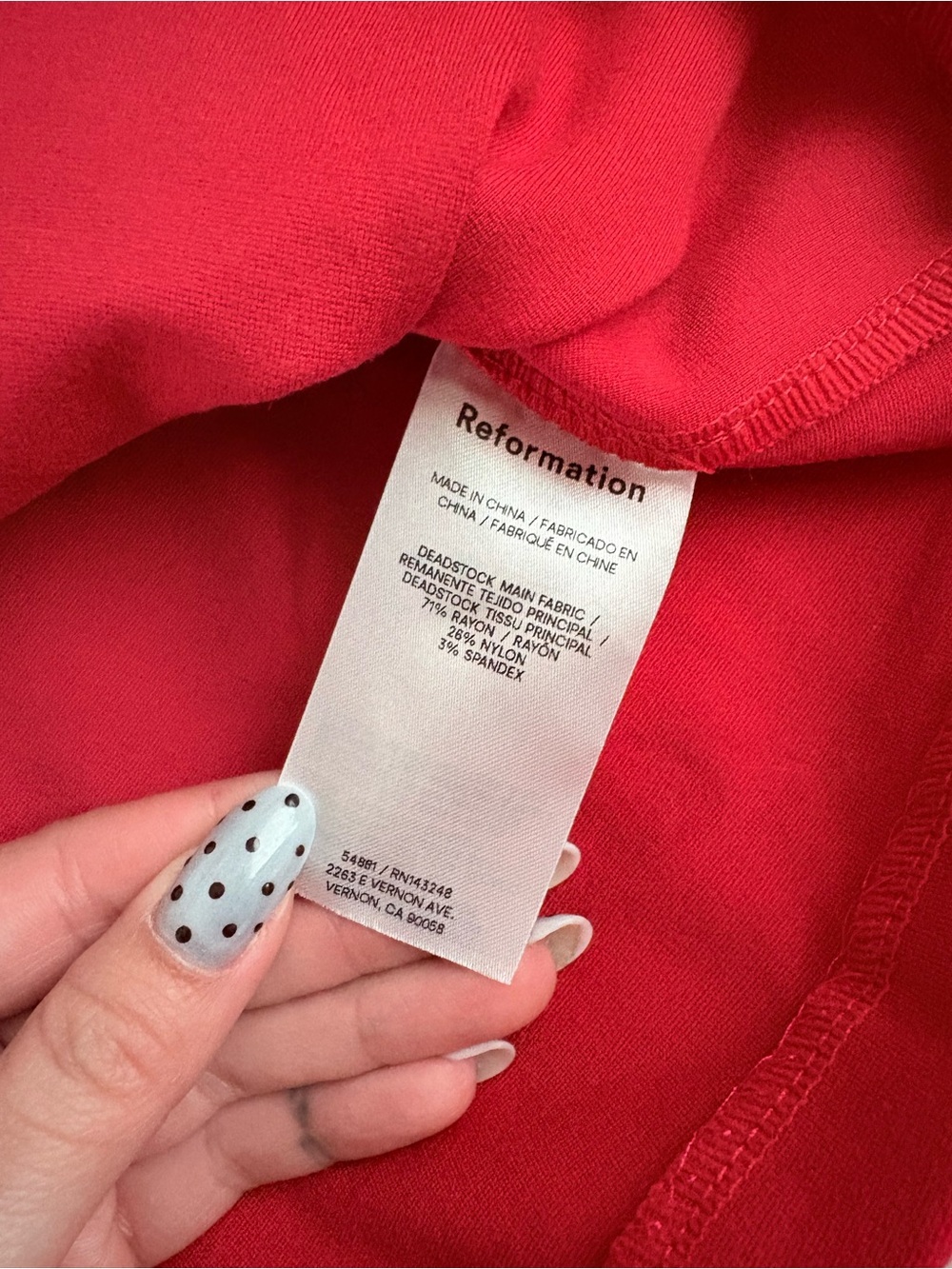 Reformation Carol Mini Dress in Red with Square Neckline - Picture 4 of 8